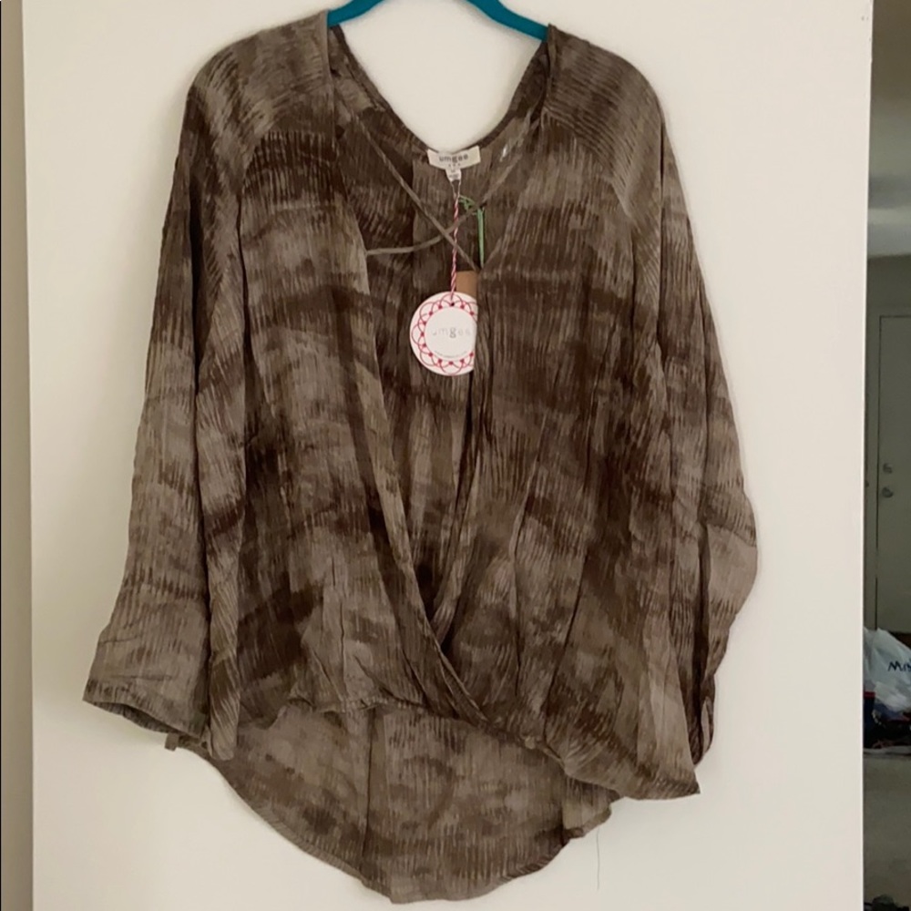 Sheer open front blouse